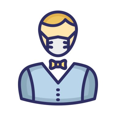 Garson Maskeli Vektör Simgesi Kolayca düzenleyebilen