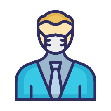 Kolayca düzenleyebilen ve düzenleyebilen Maskeli İşadamı Vektör Simgesi