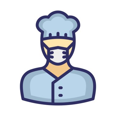 Şef Maskeli Vektör Simgesi Kolayca değiştirilebilir veya düzenlenebilir