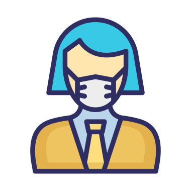 Müşteri Temsilcisi Maskeli Vektör Simgesi Kolayca düzenleyebilen