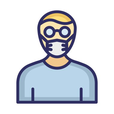 Kolayca düzenleyebilen ve düzenleyebilen Maske Vektör Simgesi Giyen Öğrenci