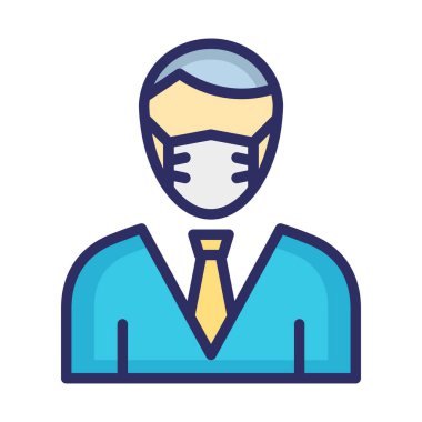 Kolayca düzenleyebilen ve düzenleyebilen Maskeli İşadamı Vektör Simgesi