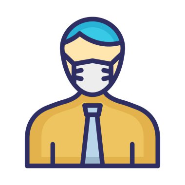 İş Kişisi Maskeli Vektör Simgesi Kolayca değiştirebilen veya düzenleyebilen