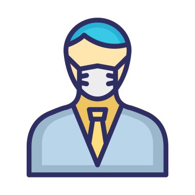 Müşteri Temsilcisi Maskeli Vektör Simgesi Kolayca düzenleyebilen