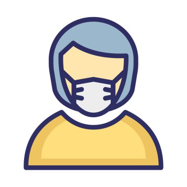 Müşteri Temsilcisi Maskeli Vektör Simgesi Kolayca düzenleyebilen