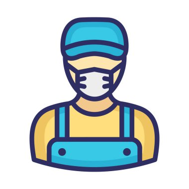 Bahçıvan Maskeli Vektör Simgesi Kolayca düzenleyebilen