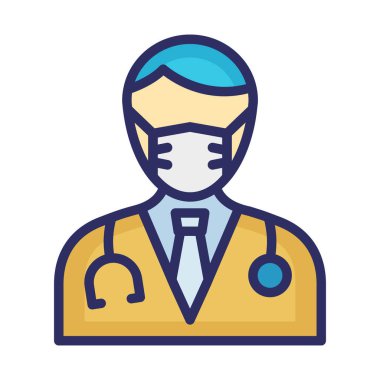 Doktor Takan Maske Vektör Simgesi Kolayca düzenleyebilen