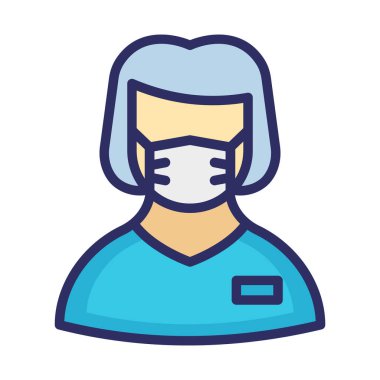 Kolayca değiştirebilen veya düzenleyebilen Bayan Maskeli Vektör Simgesi