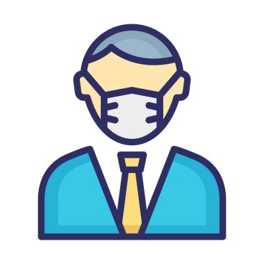 Kolayca değiştirebilen ya da düzenleyebilen Maske Vektör Simgesi Takan