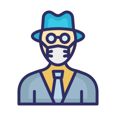 Dedektif Maskeli Vektör Simgesi Kolayca düzenleyebilen