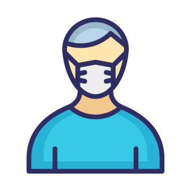 Çocuk maskeli Vektör Simgesi Kolayca değiştirebilir ya da düzenleyebilir