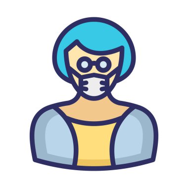 Kolayca düzenleyebilen ve düzenleyebilen Maske Vektör Simgesi Giyen Yönetici