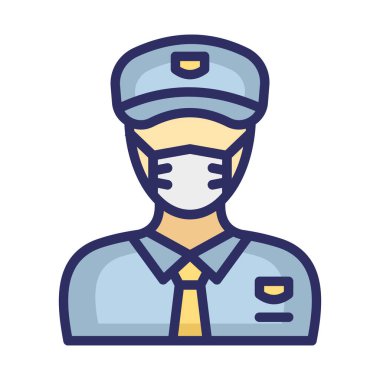 Çavuş Maskeli Vektör Simgesi Kolayca değiştirilebilir veya düzenlenebilir