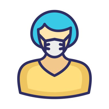 Kolayca düzenleyebilen ve düzenleyebilen Kadın Maskeli Vektör Simgesi