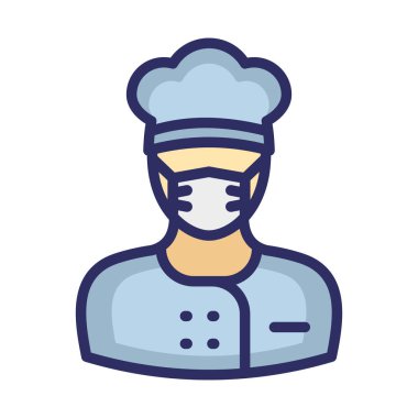 Şef Maskeli Vektör Simgesi Kolayca değiştirilebilir veya düzenlenebilir