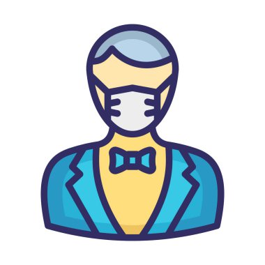 Garson Maskeli Vektör Simgesi Kolayca düzenleyebilen