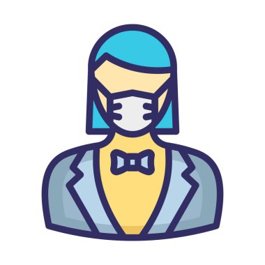 Garson Maskeli Vektör Simgesi Kolayca değiştirilebilir veya düzenlenebilir