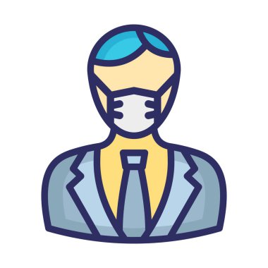 Kolayca düzenleyebilen ve düzenleyebilen Maskeli İşadamı Vektör Simgesi