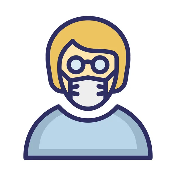 Female Wearing Mask Vector Icon Which Can Easily Modify Edit — Stock Vector