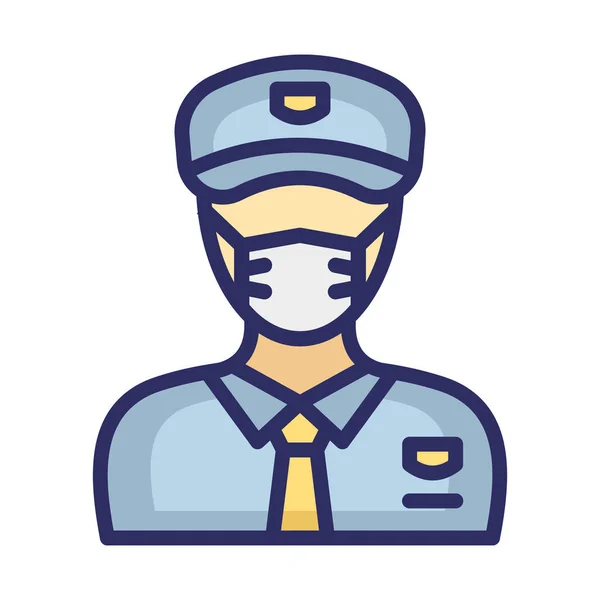 Sargento Con Máscara Vector Icono Que Puede Modificar Editar Fácilmente — Vector de stock