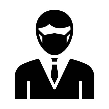 Kolayca düzenleyebilen ve düzenleyebilen Maske Vektör Simgesi Giyen Yönetici