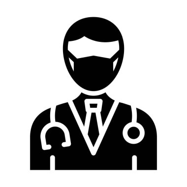 Doktor Takan Maske Vektör Simgesi Kolayca düzenleyebilen