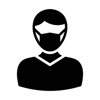 Genç Çocuk Maskeli Vektör Simgesi Kolayca değiştirebilir ya da düzenleyebilir