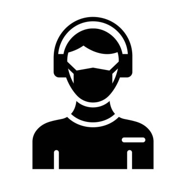 Müşteri Temsilcisi Maskeli Vektör Simgesi Kolayca düzenleyebilen