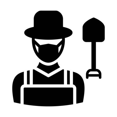 Bahçıvan Maskeli Vektör Simgesi Kolayca düzenleyebilen