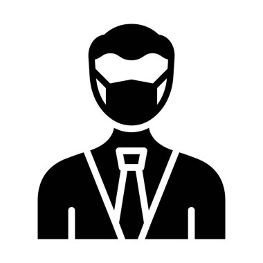 Kolayca düzenleyebilen ve düzenleyebilen Maskeli İşadamı Vektör Simgesi