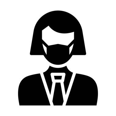 Müşteri Temsilcisi Maskeli Vektör Simgesi Kolayca düzenleyebilen