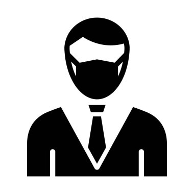 Kolayca düzenleyebilen ve düzenleyebilen Maskeli İşadamı Vektör Simgesi