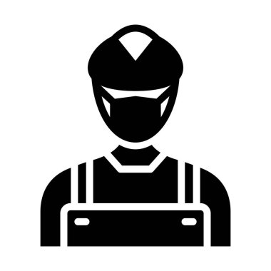 Mühendis Maskeli Vektör Simgesi Kolayca düzenleyebilen