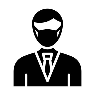 Müşteri Temsilcisi Maskeli Vektör Simgesi Kolayca düzenleyebilen