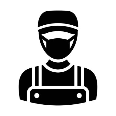 Bahçıvan Maskeli Vektör Simgesi Kolayca düzenleyebilen