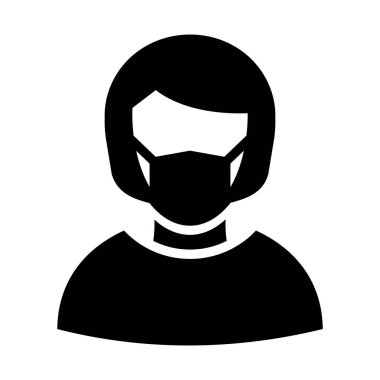 Kolayca düzenleyebilen ve düzenleyebilen Maske Vektör Simgesi Giyen Hizmetçi