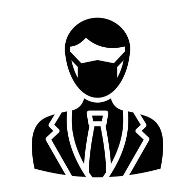 İş Kişisi Maskeli Vektör Simgesi Kolayca değiştirebilen veya düzenleyebilen
