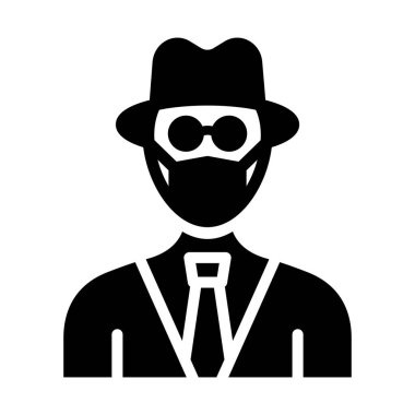 Dedektif Maskeli Vektör Simgesi Kolayca düzenleyebilen