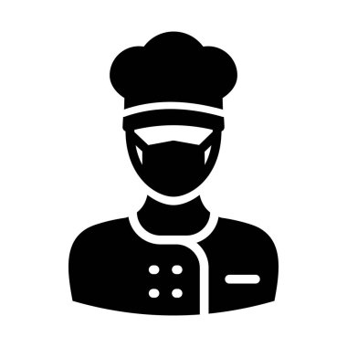 Şef Maskeli Vektör Simgesi Kolayca değiştirilebilir veya düzenlenebilir