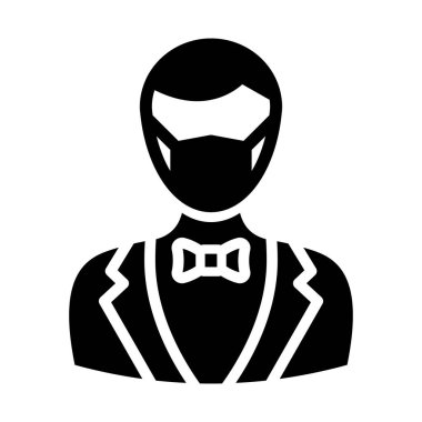 Kahya Takan Maske Vektör Simgesi Kolayca düzenleyebilen