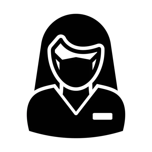 Receptionist Draag Masker Vector Icon Die Gemakkelijk Kan Wijzigen Bewerken — Stockvector