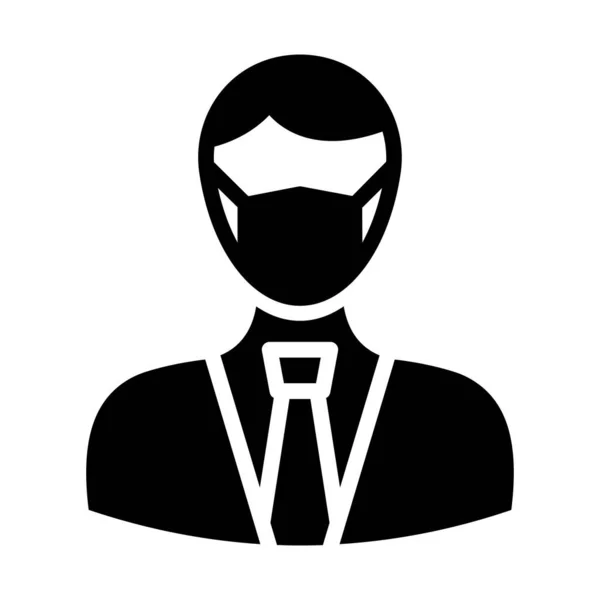 Businessman Wearing Mask Vector Icon Which Can Easily Modify Edit — Stock Vector