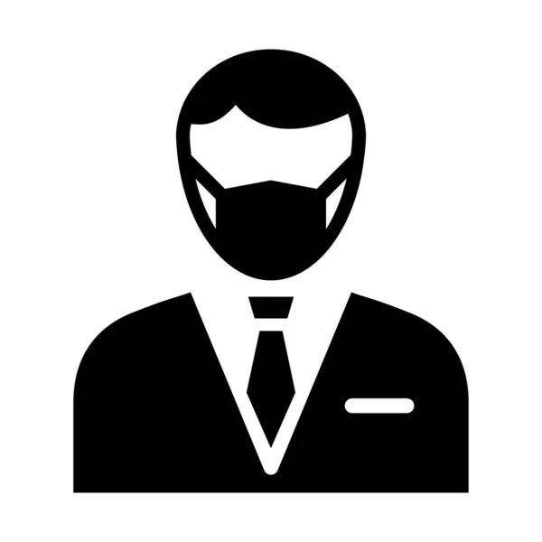 Banqueiro Vestindo Máscara Vetor Ícone Que Pode Facilmente Modificar Editar — Vetor de Stock