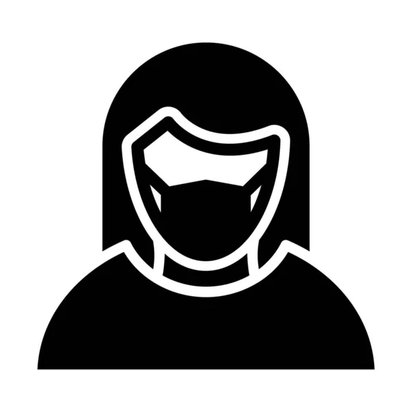 Maid Draag Masker Vector Icon Die Gemakkelijk Kan Wijzigen Bewerken — Stockvector