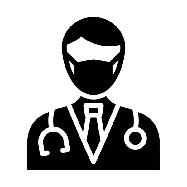 Doctor Usando Máscara Vector Icon Que Puede Modificar Editar Fácilmente — Archivo Imágenes Vectoriales