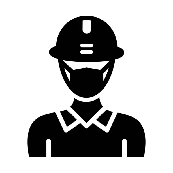 Engineer Wearing Mask Vector Icon Which Can Easily Modify Edit — Stock Vector