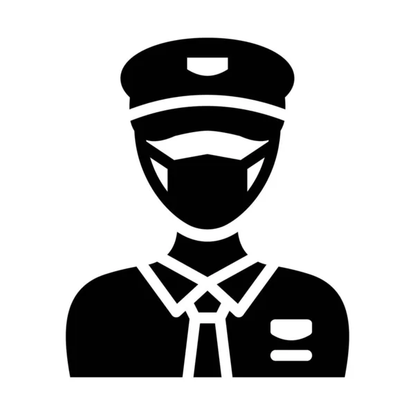 Sierżant Nosi Maskę Vector Icon Która Może Łatwo Modyfikować Lub — Wektor stockowy
