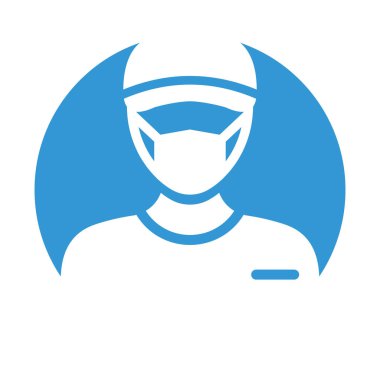 Teslimatçı Çocuk Maskeli Vektör Simgesi Kolayca değiştirebilir ya da düzenleyebilir