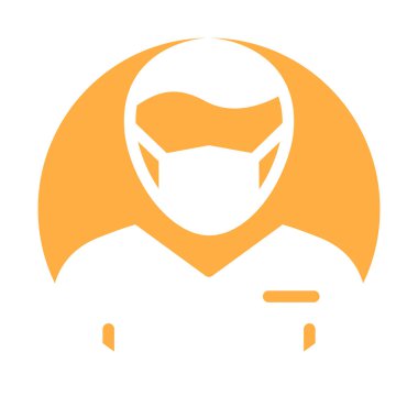 Genç Adam Maskeli Vektör Simgesi Kolayca değiştirebilir ya da düzenleyebilir