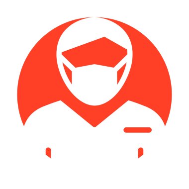 Kolayca düzenleyebilen ve düzenleyebilen Maske Vektör Simgesi Giyen Yönetici